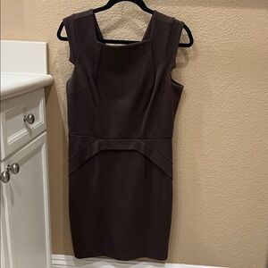 Classic Sleeveless Sheath Dress in Dark Brown